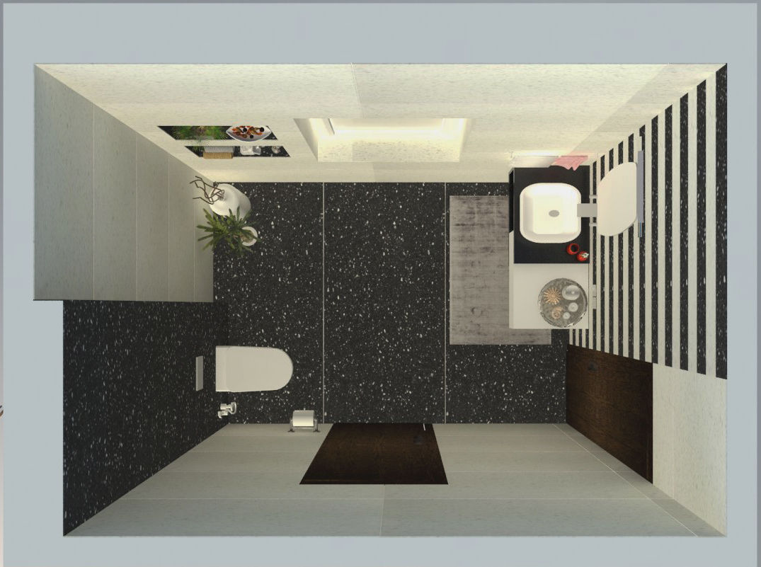 Powder Room (Plan) Inaraa Designs Modern bathroom