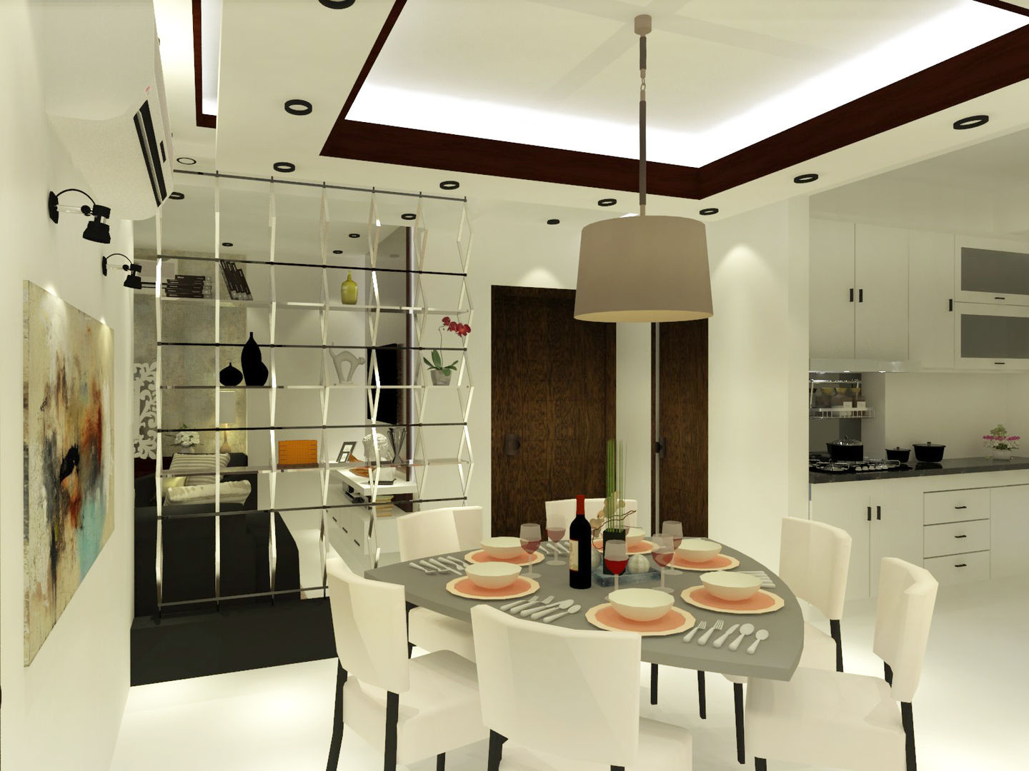 Apartment Interiors, Inaraa Designs Inaraa Designs 모던스타일 다이닝 룸