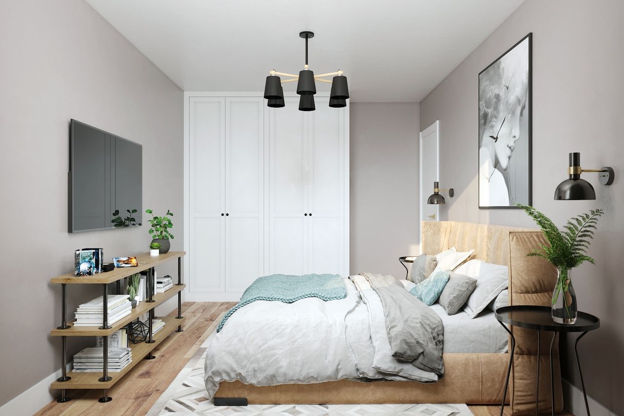 Крылатское. Дизайн-проект для холостого мужчины , Levitorria Levitorria Modern style bedroom