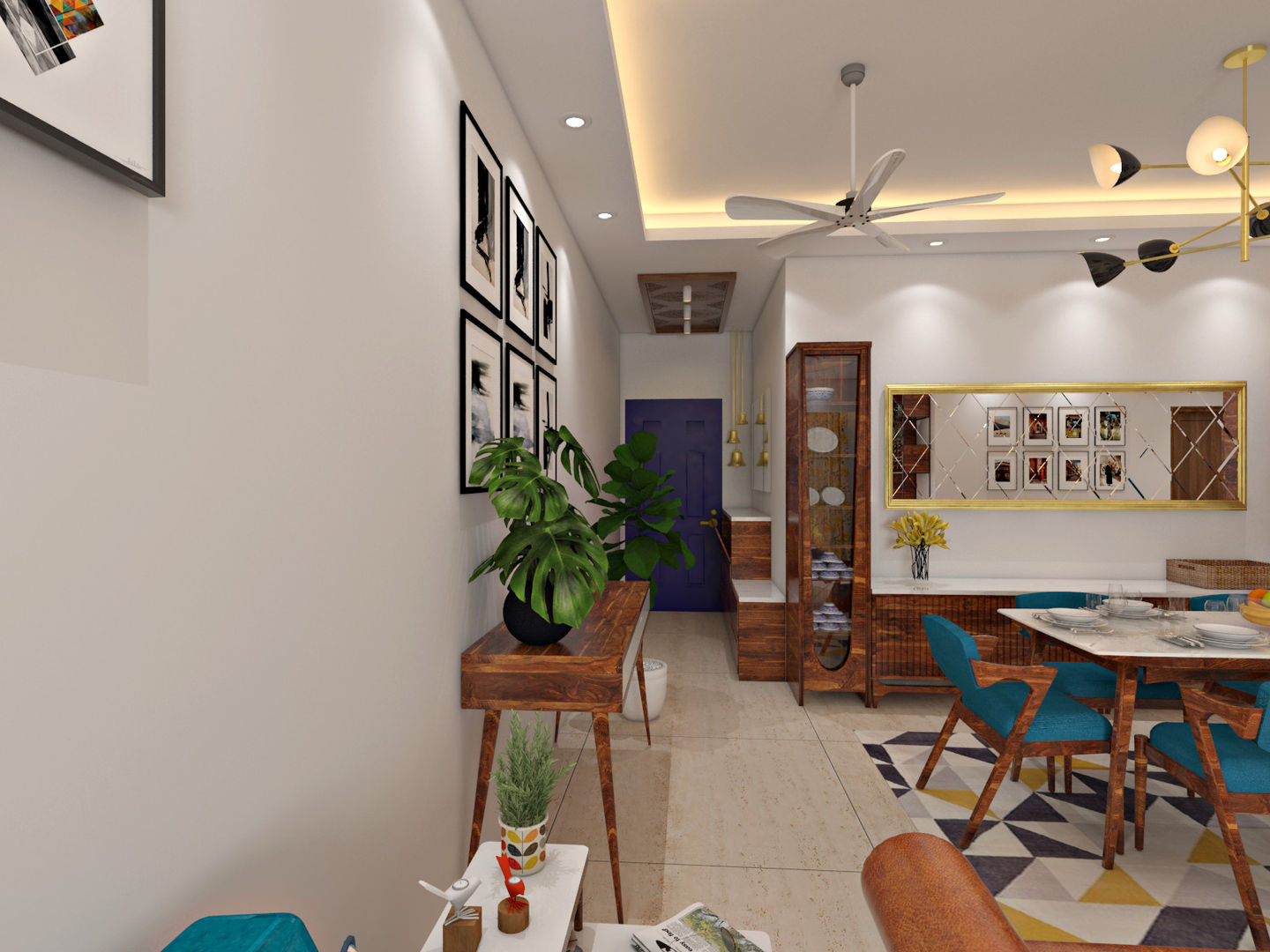 Mid-Century Modern Living Room, Paimaish Paimaish غرفة المعيشة خشب متين Multicolored