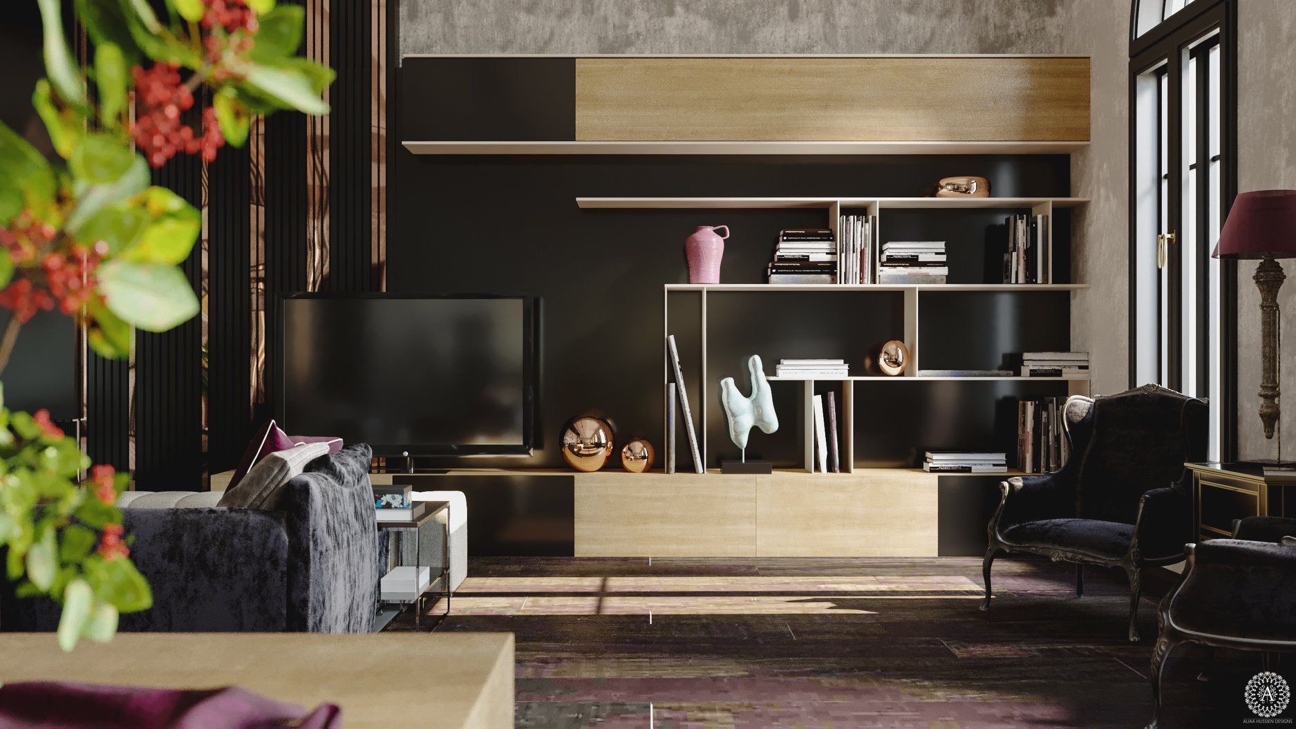 GENEL TASARIMLAR, MAT DİZAYN MAT DİZAYN Ruang keluarga: Ide desain interior, inspirasi & gambar TV stands & cabinets