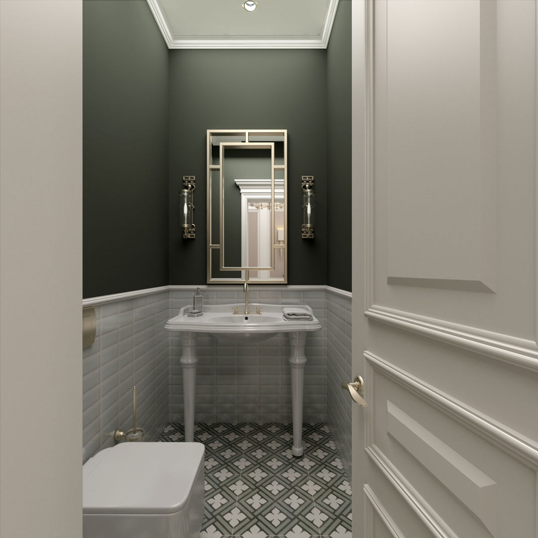 WC / Bilgah Villa Sia Moore Archıtecture Interıor Desıgn Eclectic style bathroom Ceramic sia moore,turnkey project,fitout contractor,architectural,amazing,luxury design,designer,design,interior design,eclectic design,best design,perfect