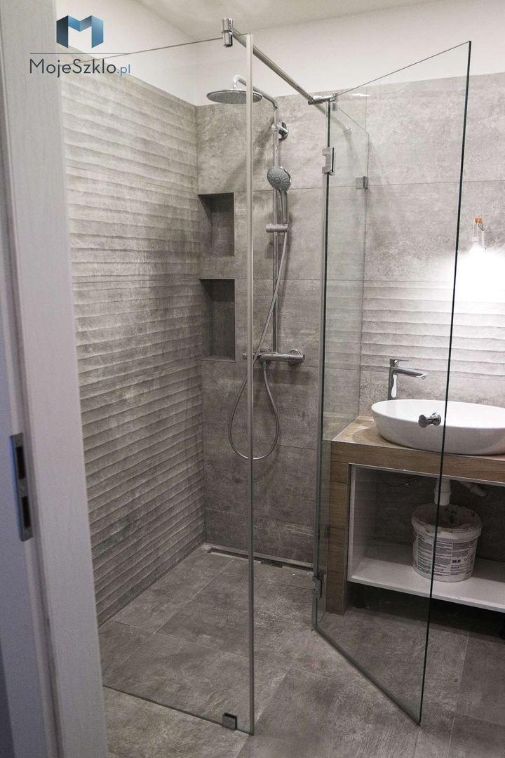 Kabina narożna Moje Szkło Nowoczesna łazienka Szkło kabina prysznicowa,kabina narożna,łazienka,kraków,prysznic,kabina,Wanny i prysznice
