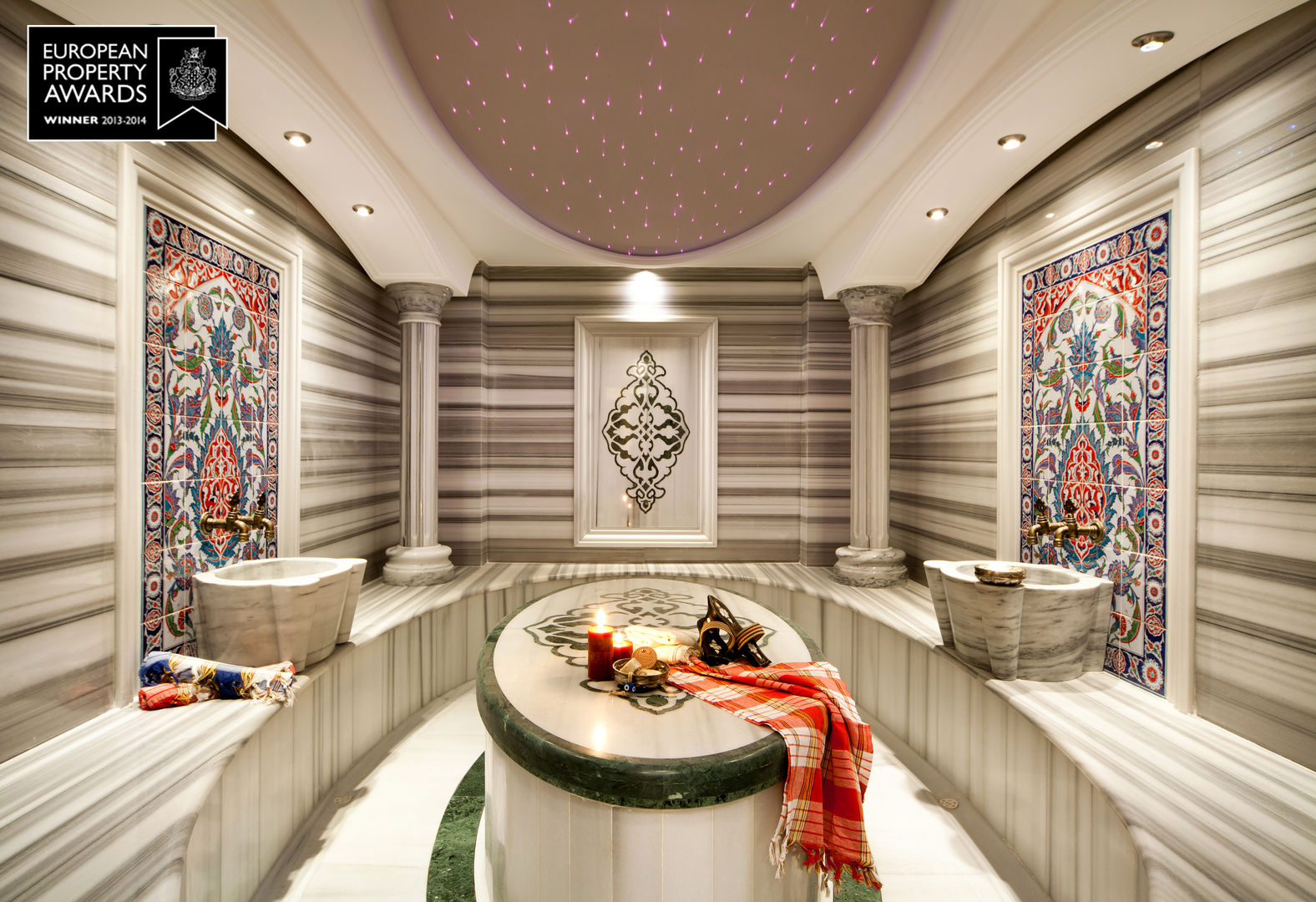 Turkish Bath / Bosphorus City Villa Sia Moore Archıtecture Interıor Desıgn スチームサウナ 大理石 spa,turkish bath,mosaic