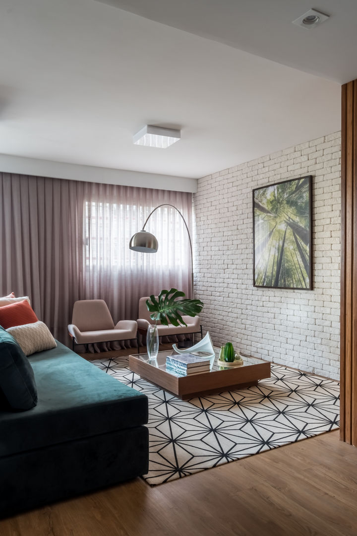 Apartamento Amplo, moderno e sofisticado no coração do Jardins, Studio Elã Studio Elã Вітальня