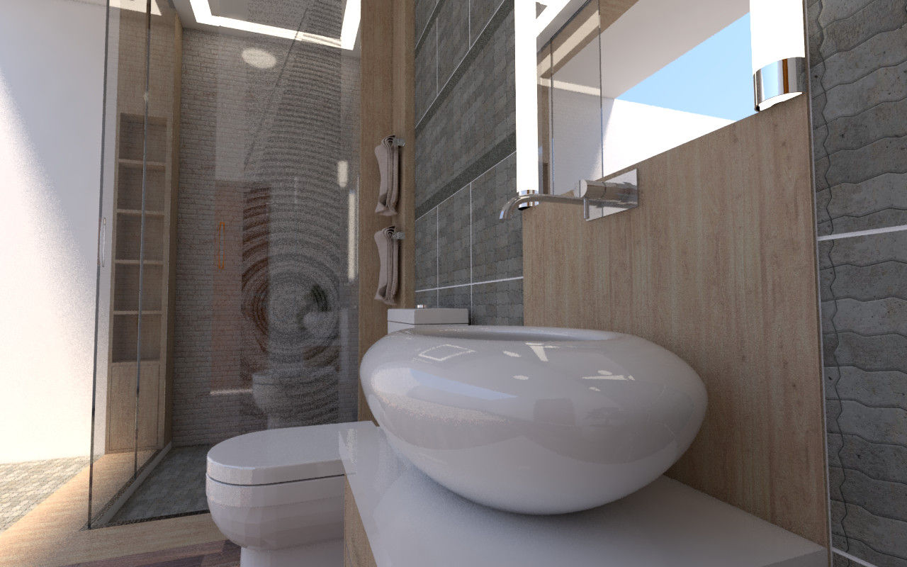 Baño 3d, baymac baymac Minimalist style bathroom