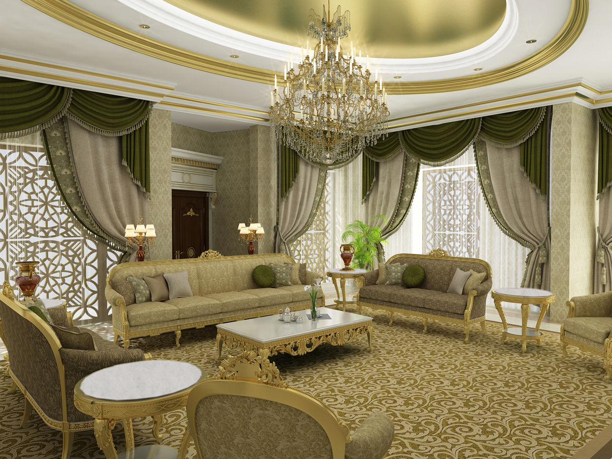 Living Room - 2 / Pearl Palace Sia Moore Archıtecture Interıor Desıgn Klasyczny salon Lite drewno Wielokolorowy luxury furnitures,design objects