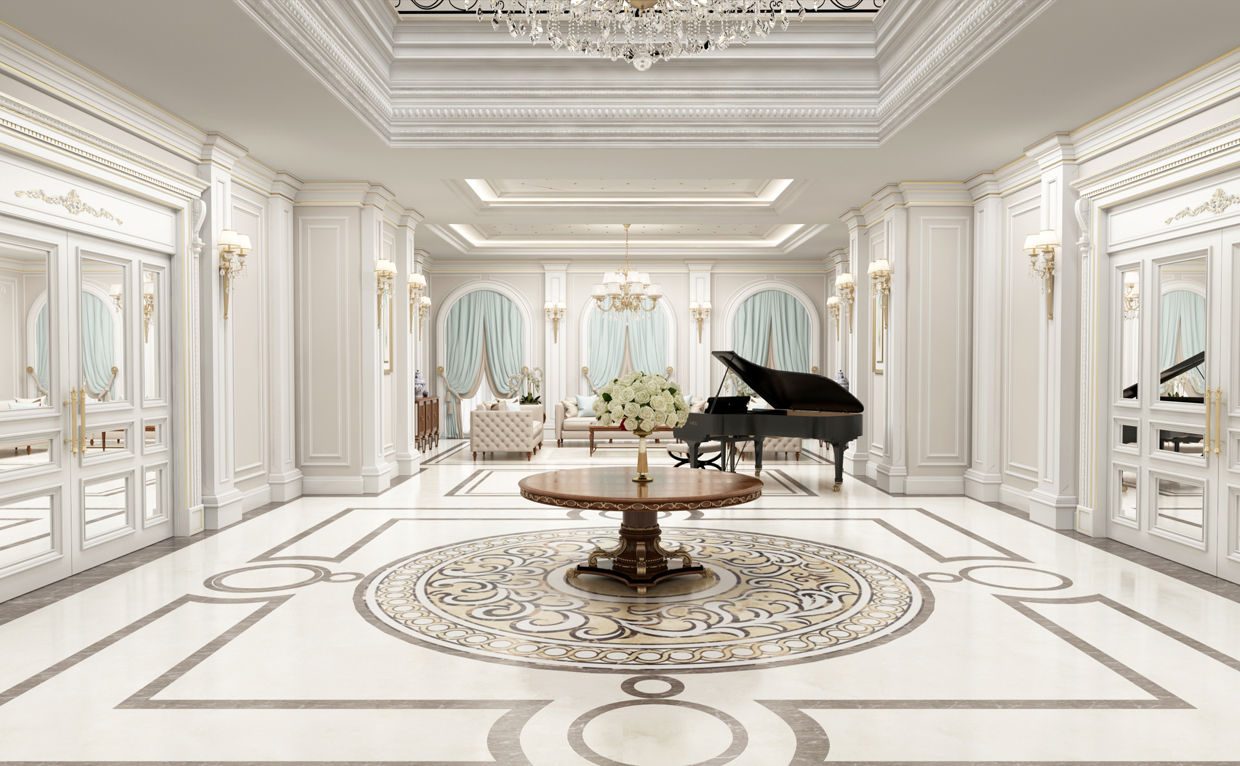 Hallway -1 / Majidi Palace Sia Moore Archıtecture Interıor Desıgn إنتقائي، أسلوب، الرواق، رواق، &، درج رخام luxury design...,best design