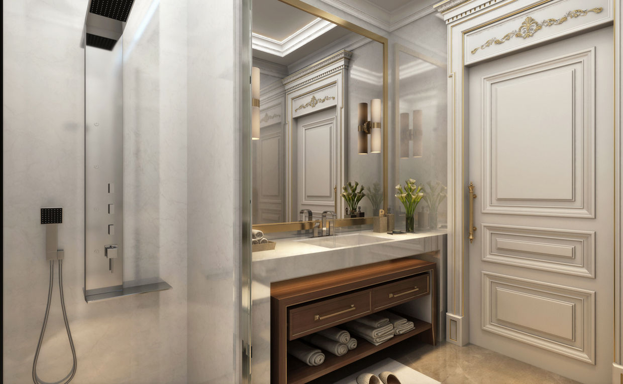 Bathroom / Majidi Palace Sia Moore Archıtecture Interıor Desıgn Banheiros ecléticos Mármore european interior,create architecture
