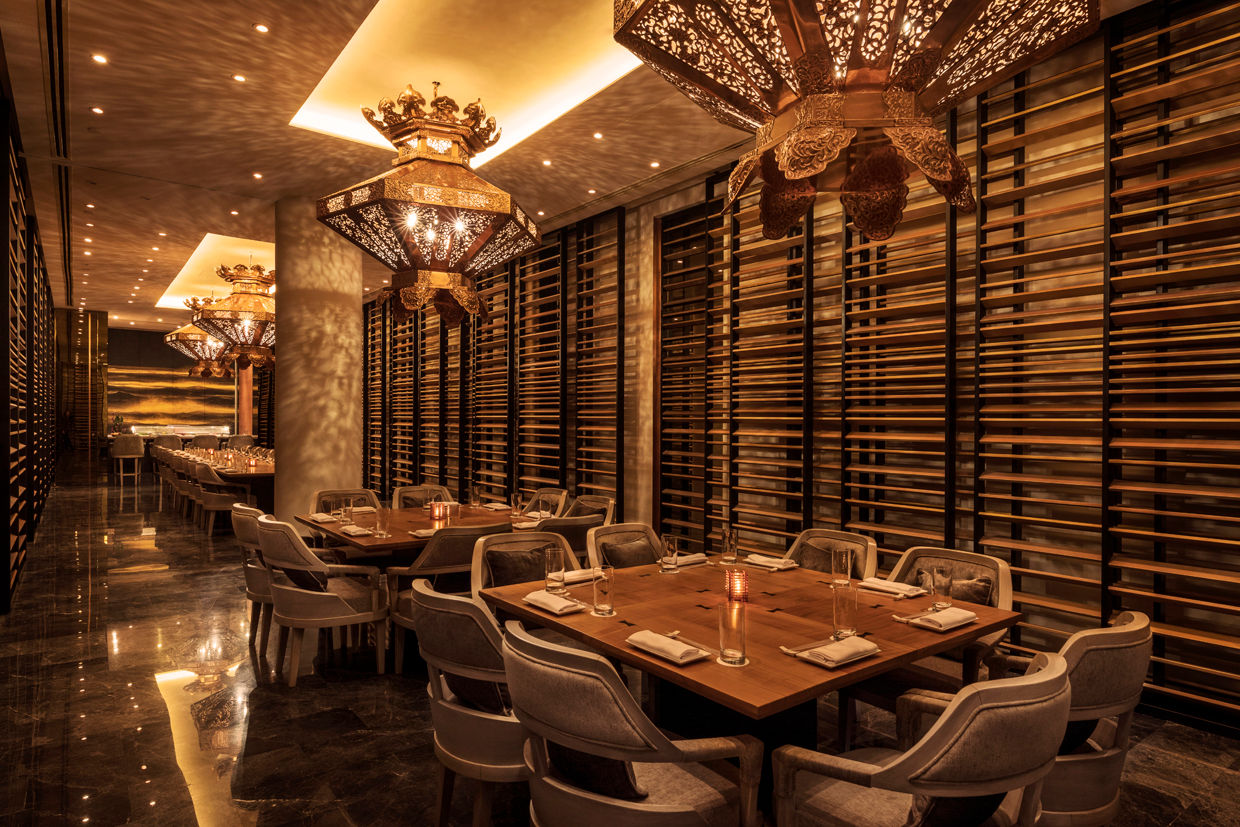 Morimoto Private Room / Mondrian Doha Sia Moore Archıtecture Interıor Desıgn Commercial spaces Copper/Bronze/Brass Hotels