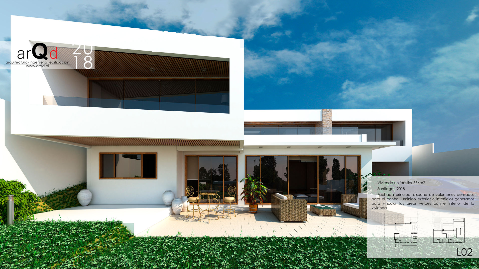 Diseño casa Santiago, ARQD spa ARQD spa 일세대용 주택 철근 콘크리트