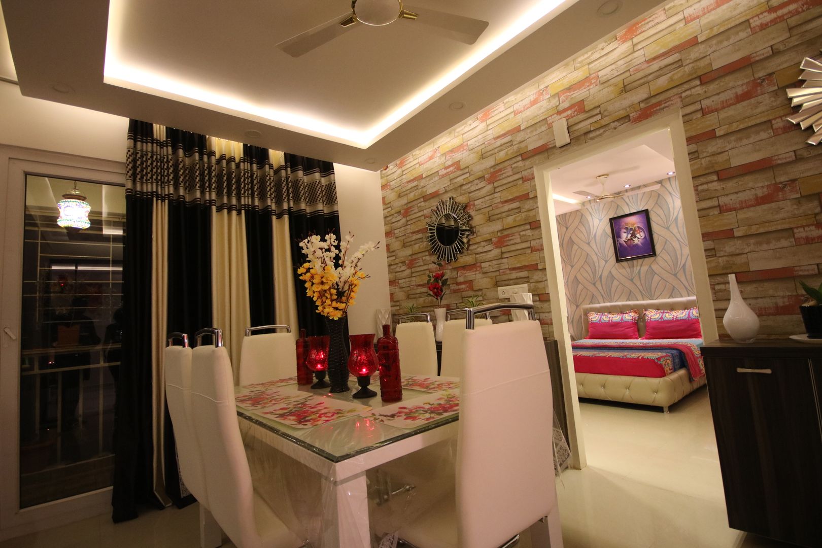 Mr Shiva Nadh Reddy | 2BHK | Bangalore | Full Furnished Home, Enrich Interiors & Decors Enrich Interiors & Decors Столовая комната в азиатском стиле