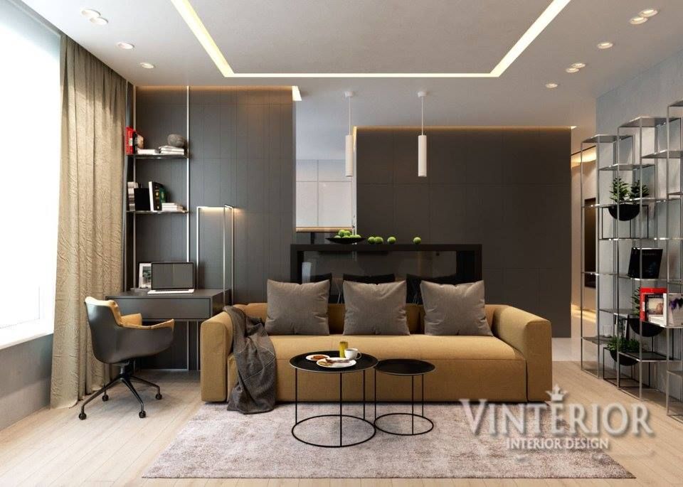 Modern flat for young family, Vinterior - дизайн интерьера Vinterior - дизайн интерьера Moderne Wohnzimmer