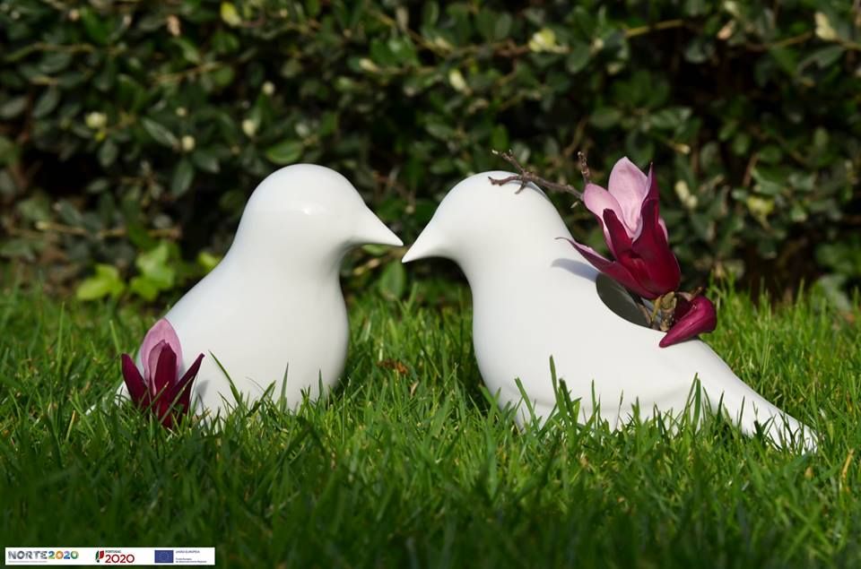 Peças decorativas - pássaros CRIVART Jardins modernos Porcelana Acessórios e decoração