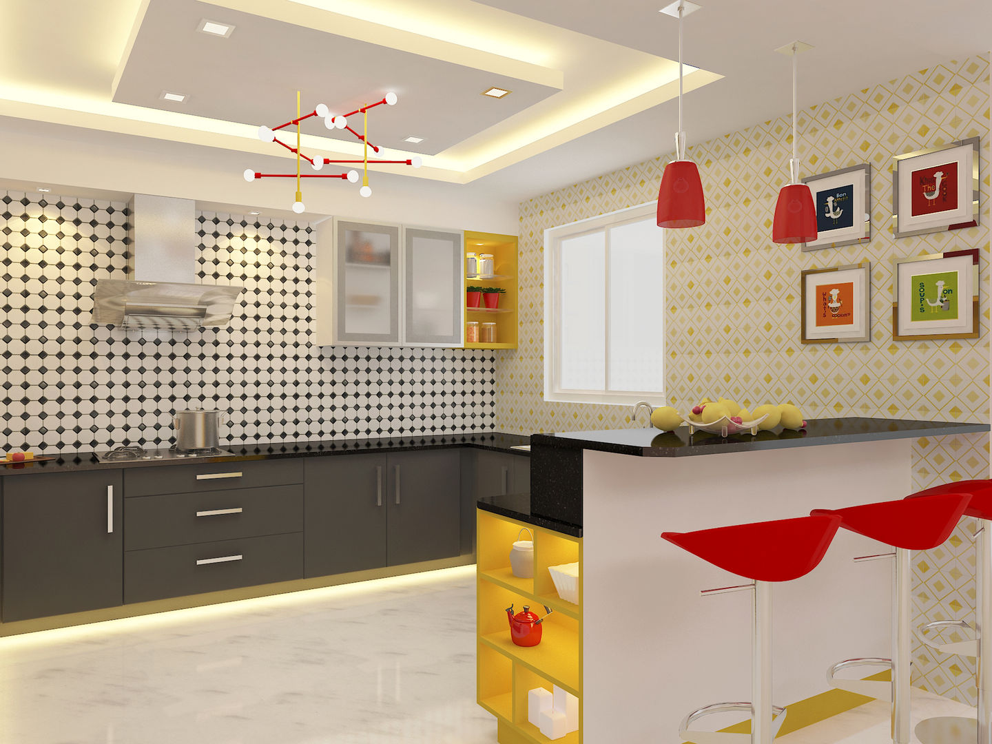 Apartment Interiors, Honeybee Interior Designers Honeybee Interior Designers İskandinav Mutfak