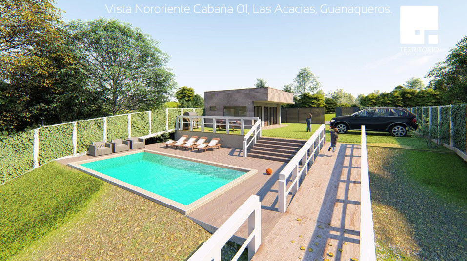 Diseño de Cabañas Las Acacias en el balneario Guanaqueros en Coquimbo, Territorio Arquitectura y Construccion - La Serena Territorio Arquitectura y Construccion - La Serena Modern pool