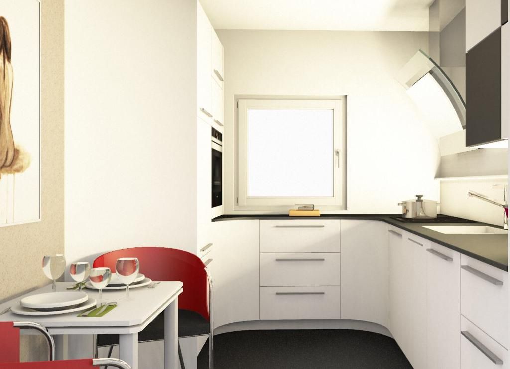 Viel Küche auf engstem Raum, higloss-design.de - Ihr Küchenhersteller higloss-design.de - Ihr Küchenhersteller Cozinhas embutidas MDF