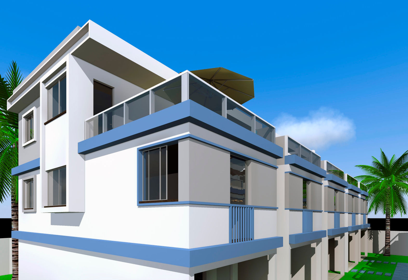Condomínio de residências triplex , ARQ-PB Arquitetura e Construção ARQ-PB Arquitetura e Construção Villa Batu Bata