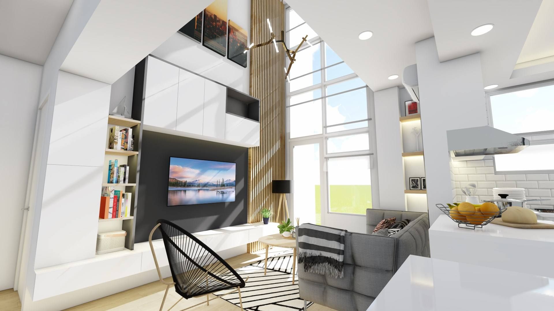 New TV Wall Structura Architects Modern Living Room