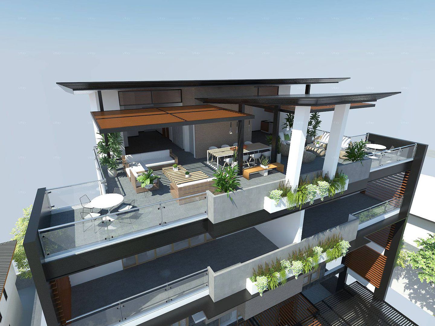 View of Roof Deck and Balcony Structura Architects Balcony