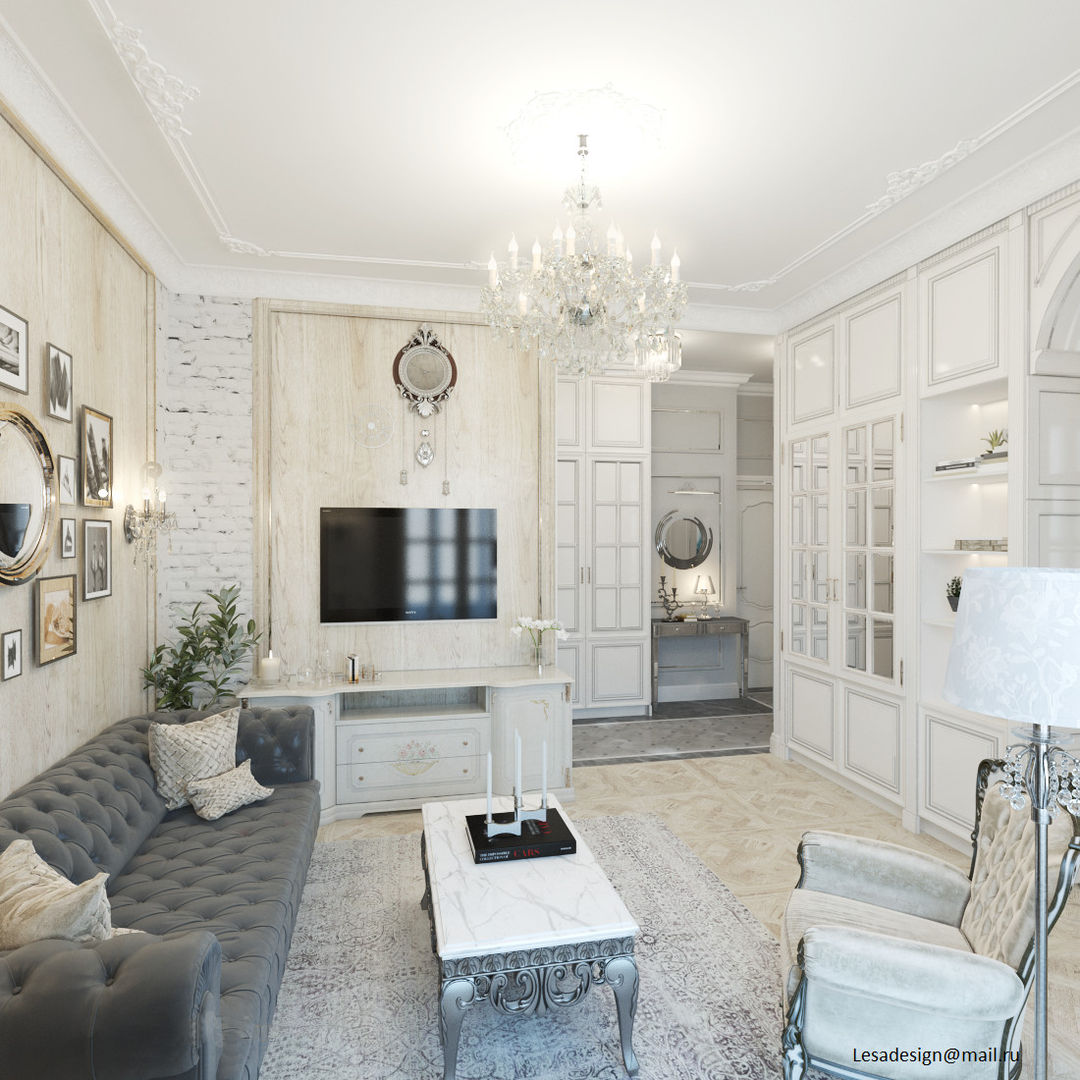 Квартира на Садовой, г. Москва, lesadesign lesadesign Living room اینٹوں