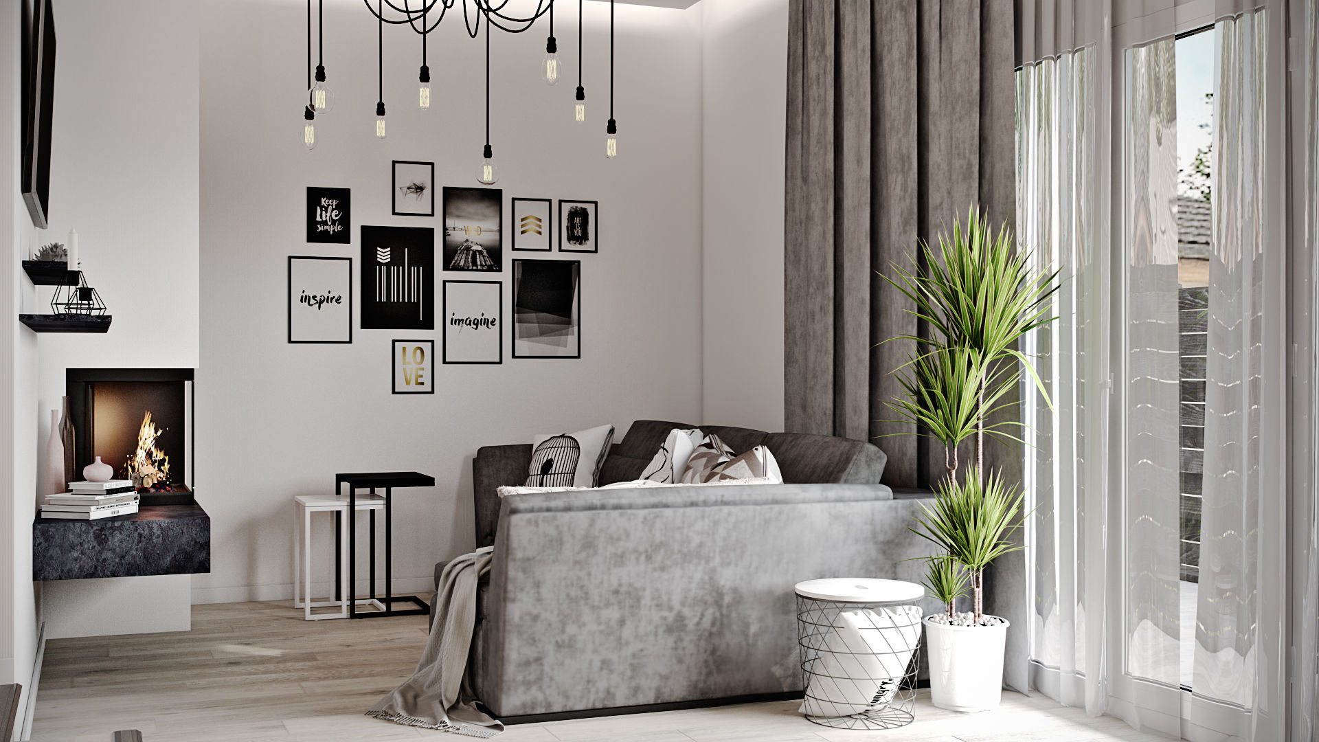 Дизайн проект Дуплексу в Скандинавському стилі в с. Гатне (137 кв. м), Artlike Artlike Living room