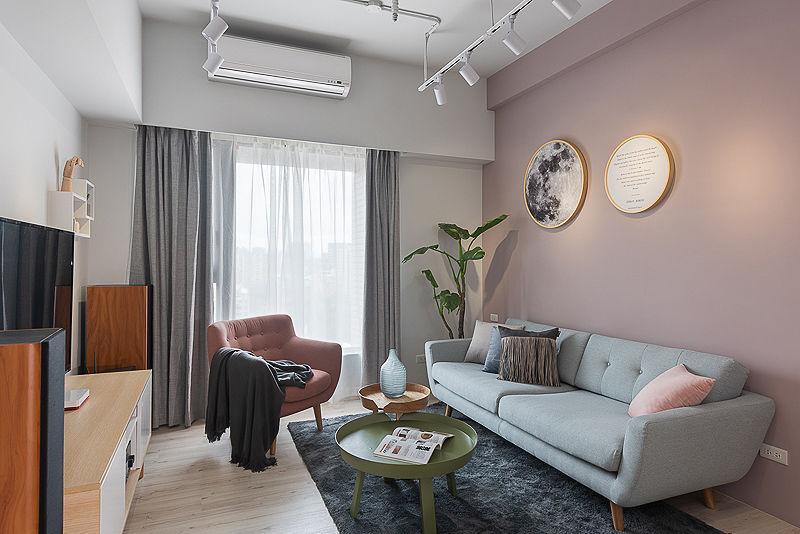 微甜莫蘭迪, 知域設計 知域設計 Scandinavian style living room