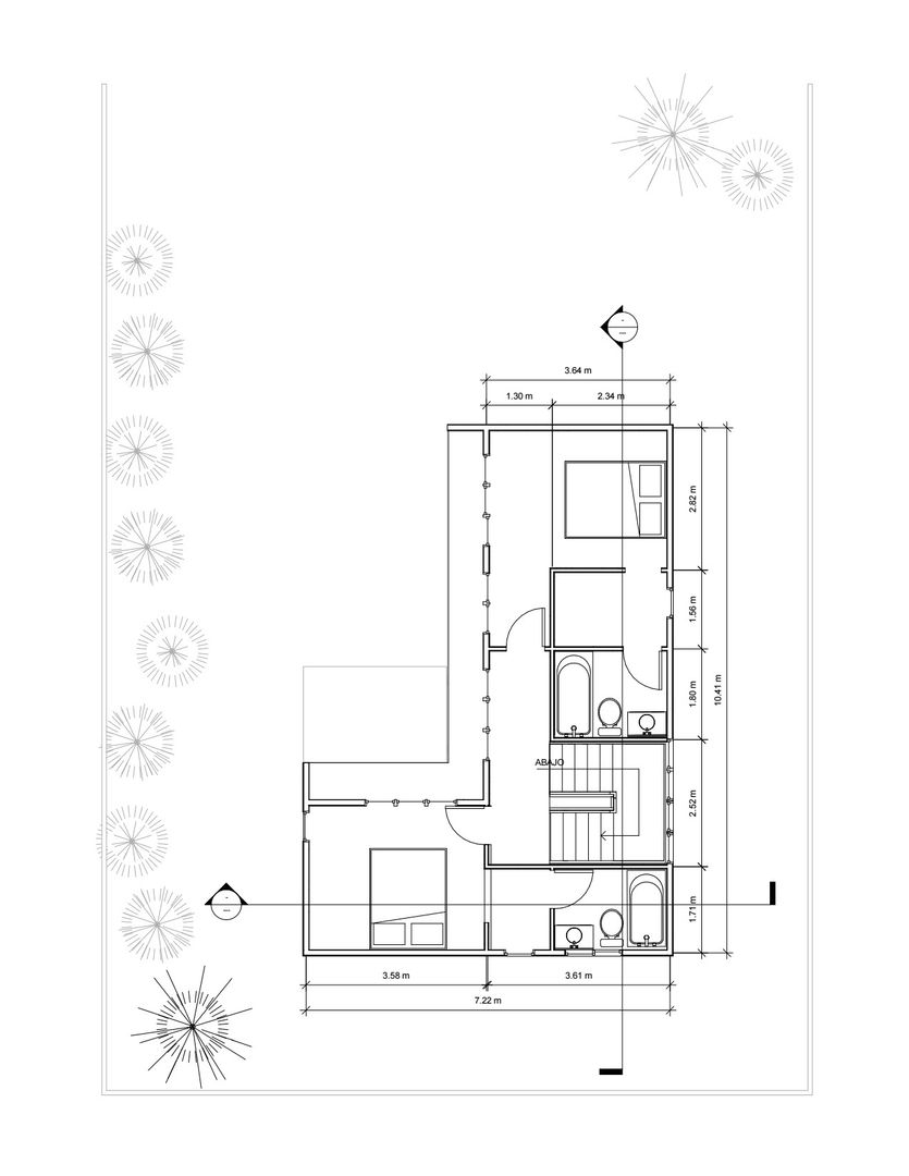 Planta 2° piso Constructora Alonso Spa Casas de estilo mediterráneo diseño casa coquimbo,BIM,presupuesto