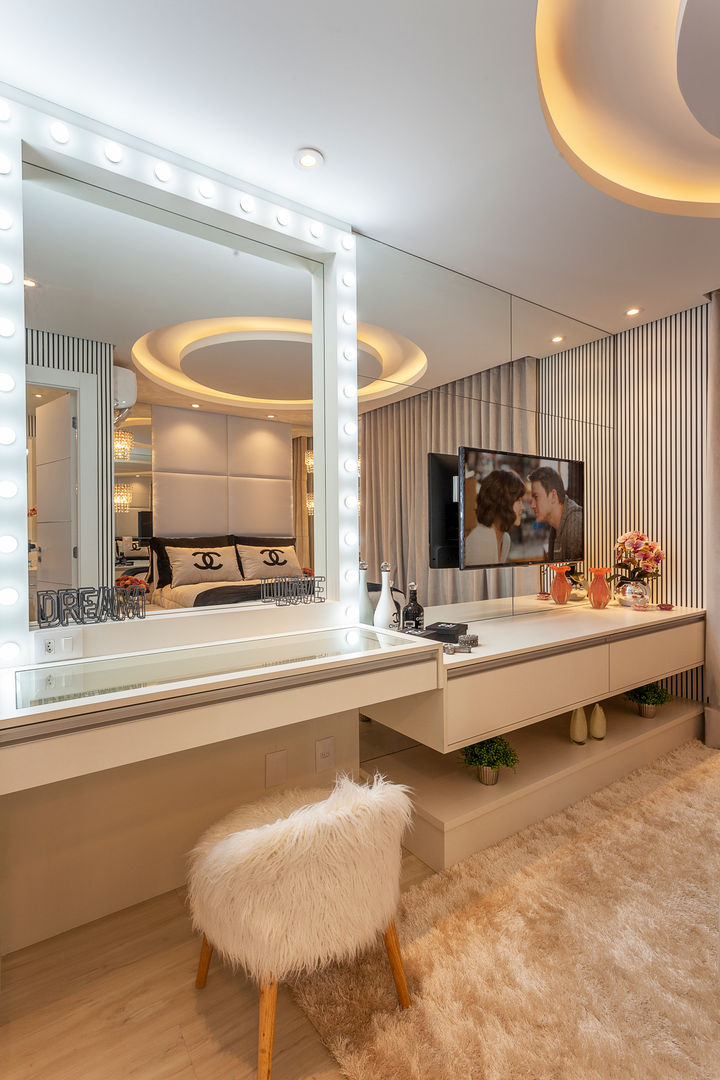 Apartamento Chanel, Designer de Interiores e Paisagista Iara Kílaris Designer de Interiores e Paisagista Iara Kílaris غرفة نوم