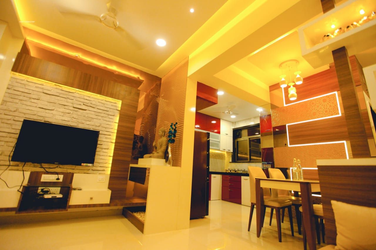 2 BHK home in Thakurli, Mumbai , Square 4 Design & Build Square 4 Design & Build ครัวสำเร็จรูป