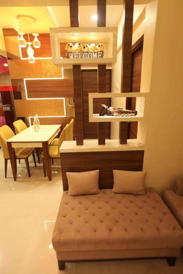 2 BHK home in Thakurli, Mumbai , Square 4 Design & Build Square 4 Design & Build Salas modernas