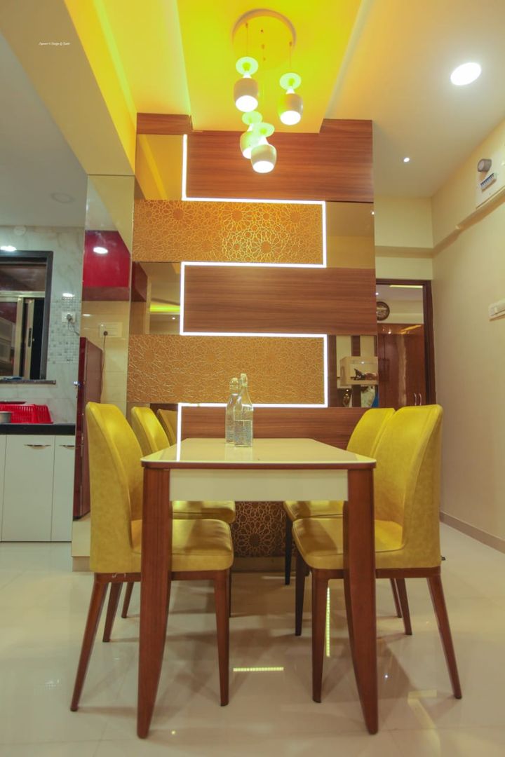 2 BHK home in Thakurli, Mumbai , Square 4 Design & Build Square 4 Design & Build غرفة السفرة