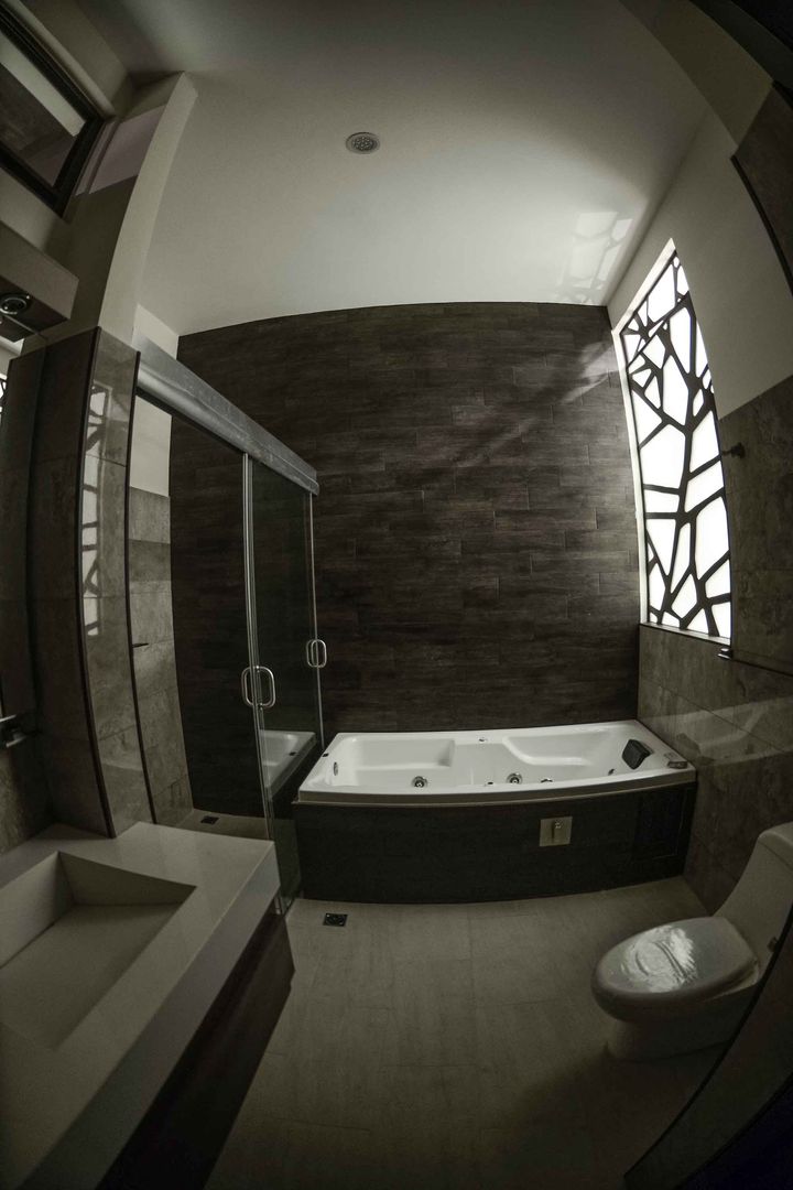 CASA TOKIO, GRUPO WALL ARQUITECTURA Y DISEÑO SA DE CV GRUPO WALL ARQUITECTURA Y DISEÑO SA DE CV Modern bathroom گرینائٹ