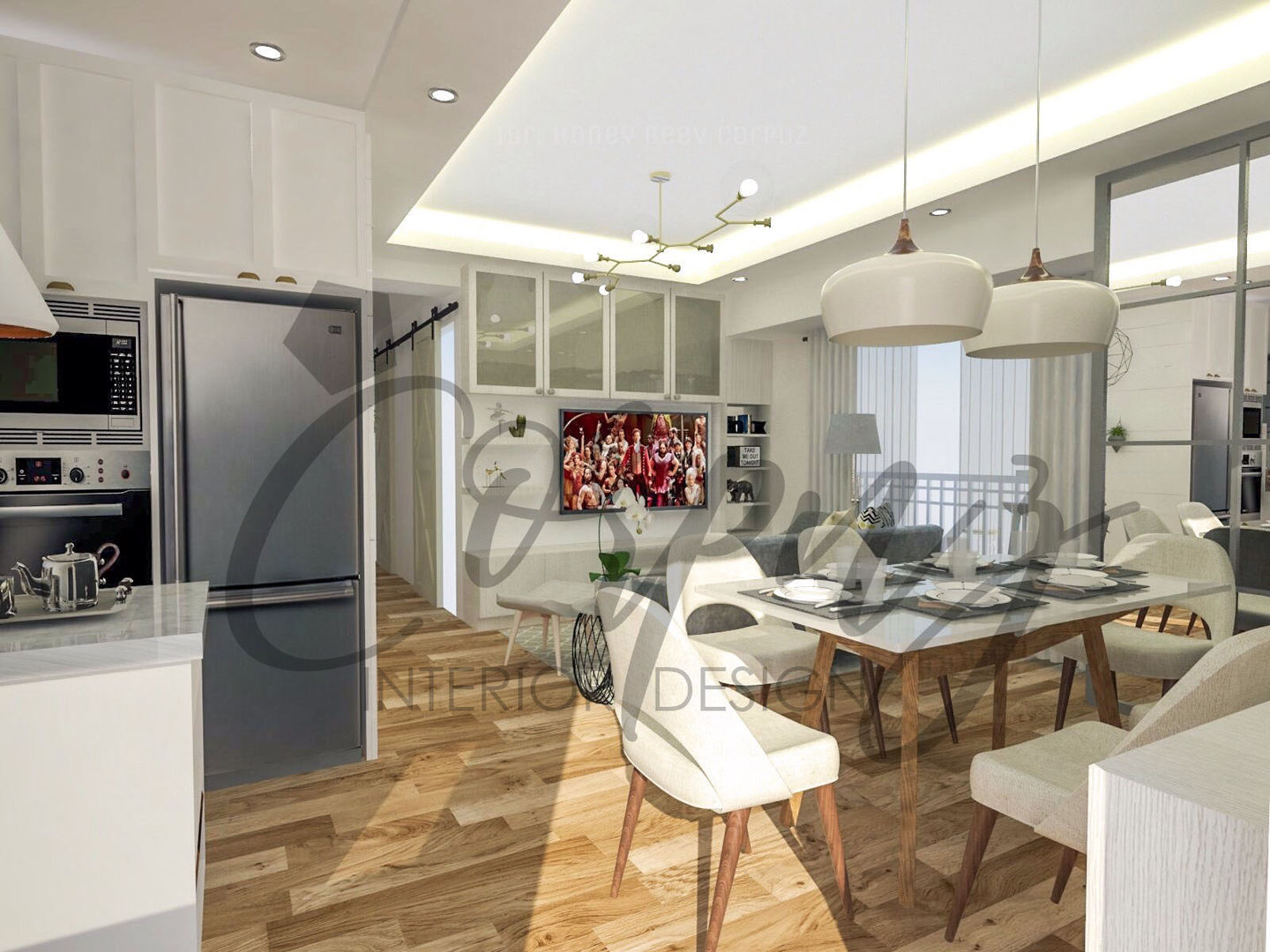 3- Bedroom Condominium Unit, Corpuz Interior Design Corpuz Interior Design Cocinas escandinavas