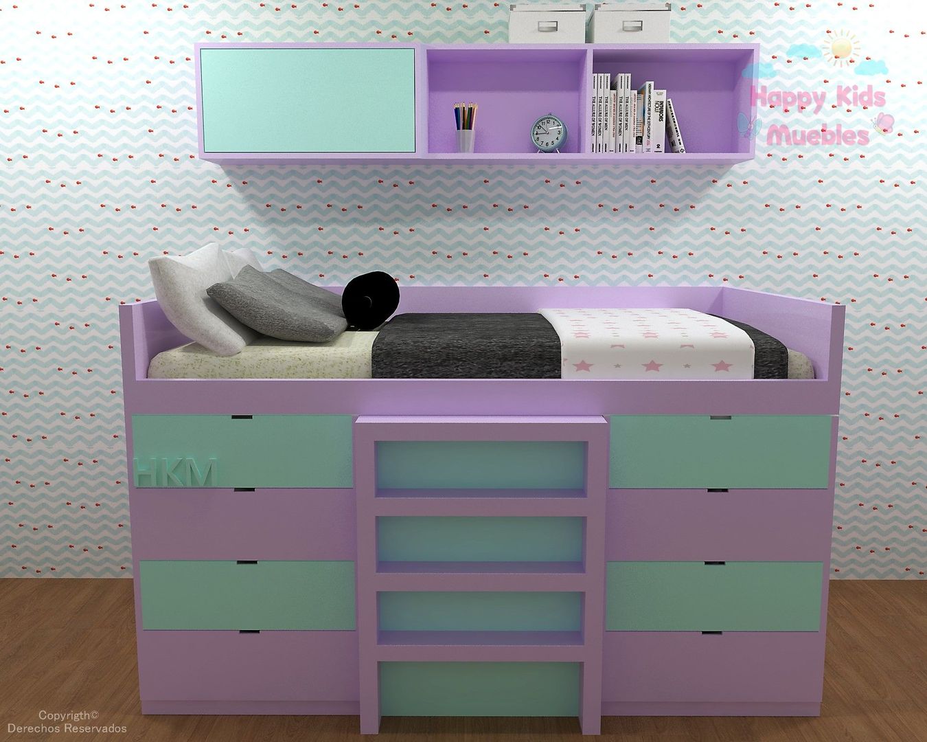 homify Teen bedroom ٹھوس لکڑی Multicolored