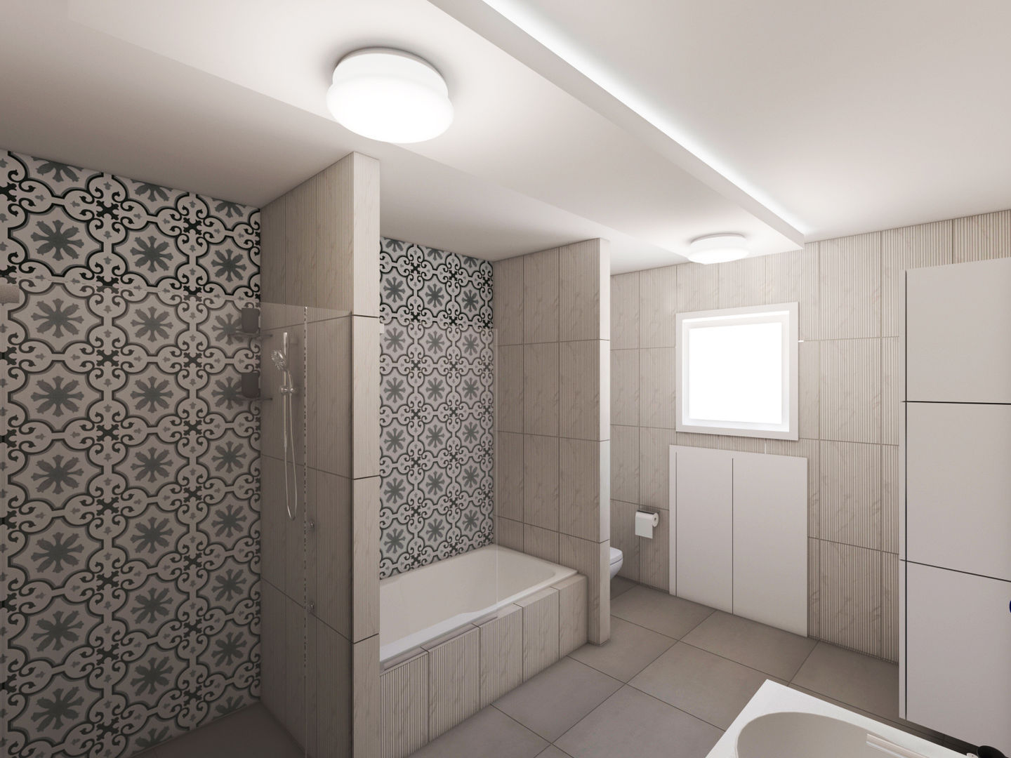 Banyo Tadilat Tasarımı, Sanal Mimarlık Hizmetleri Sanal Mimarlık Hizmetleri Salle de bain moderne