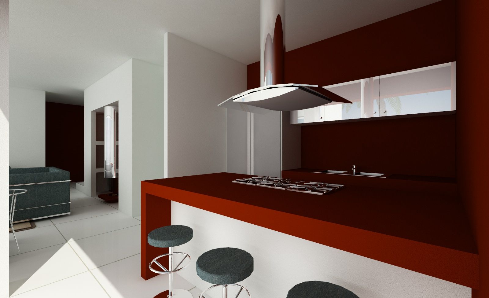 Keukeneiland MEF Architect Keukenblokken Leisteen keuken,keukeneiland,modern,minimalistisch,composiet,barkrukken