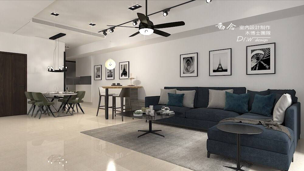 沙發背牆 木博士團隊/動念室內設計制作 现代客厅設計點子、靈感 & 圖片