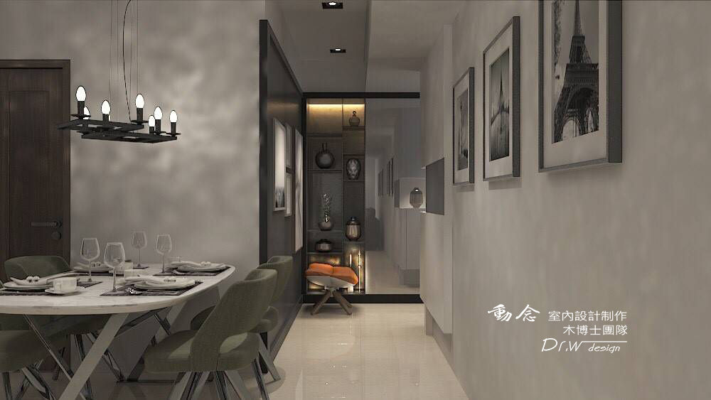 灰鏡 木博士團隊/動念室內設計制作 現代風玄關、走廊與階梯