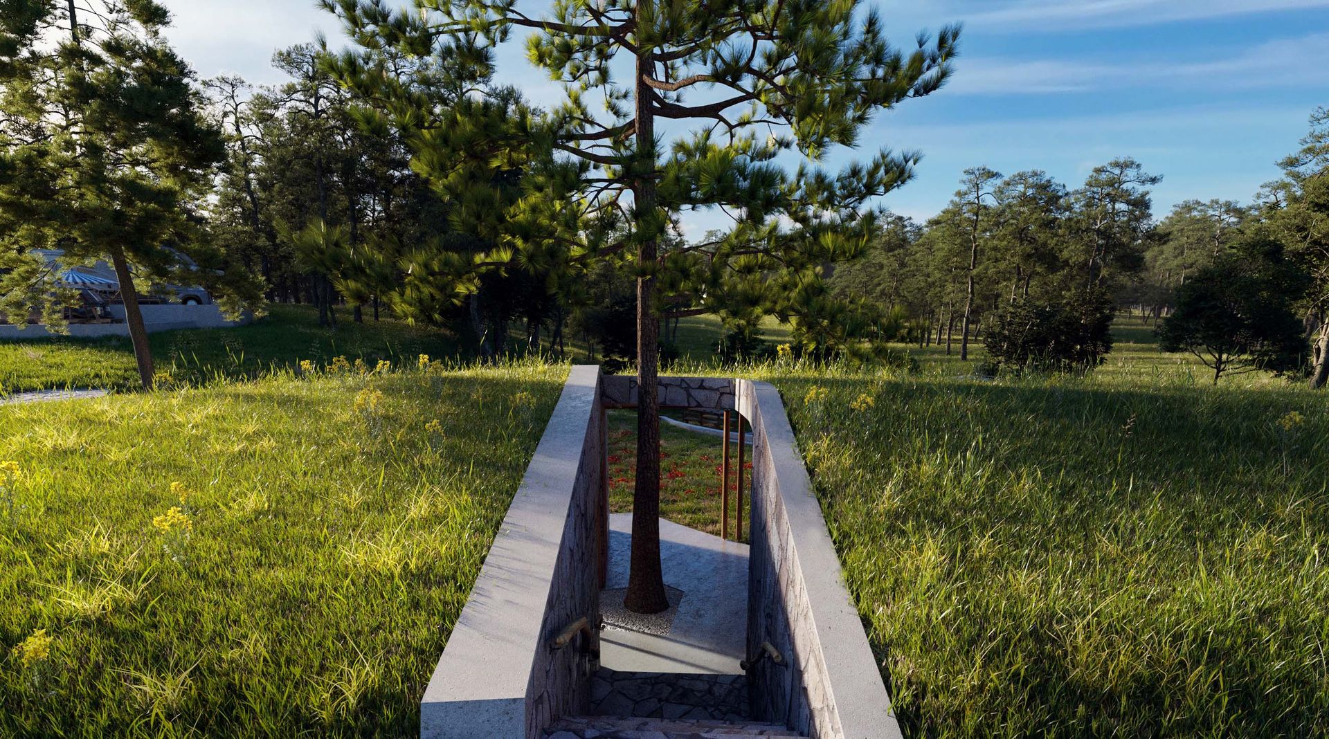 Camping en Teruel (anteproyecto)., Bau Arquitectura Tarragona Bau Arquitectura Tarragona Bungalow Kamień