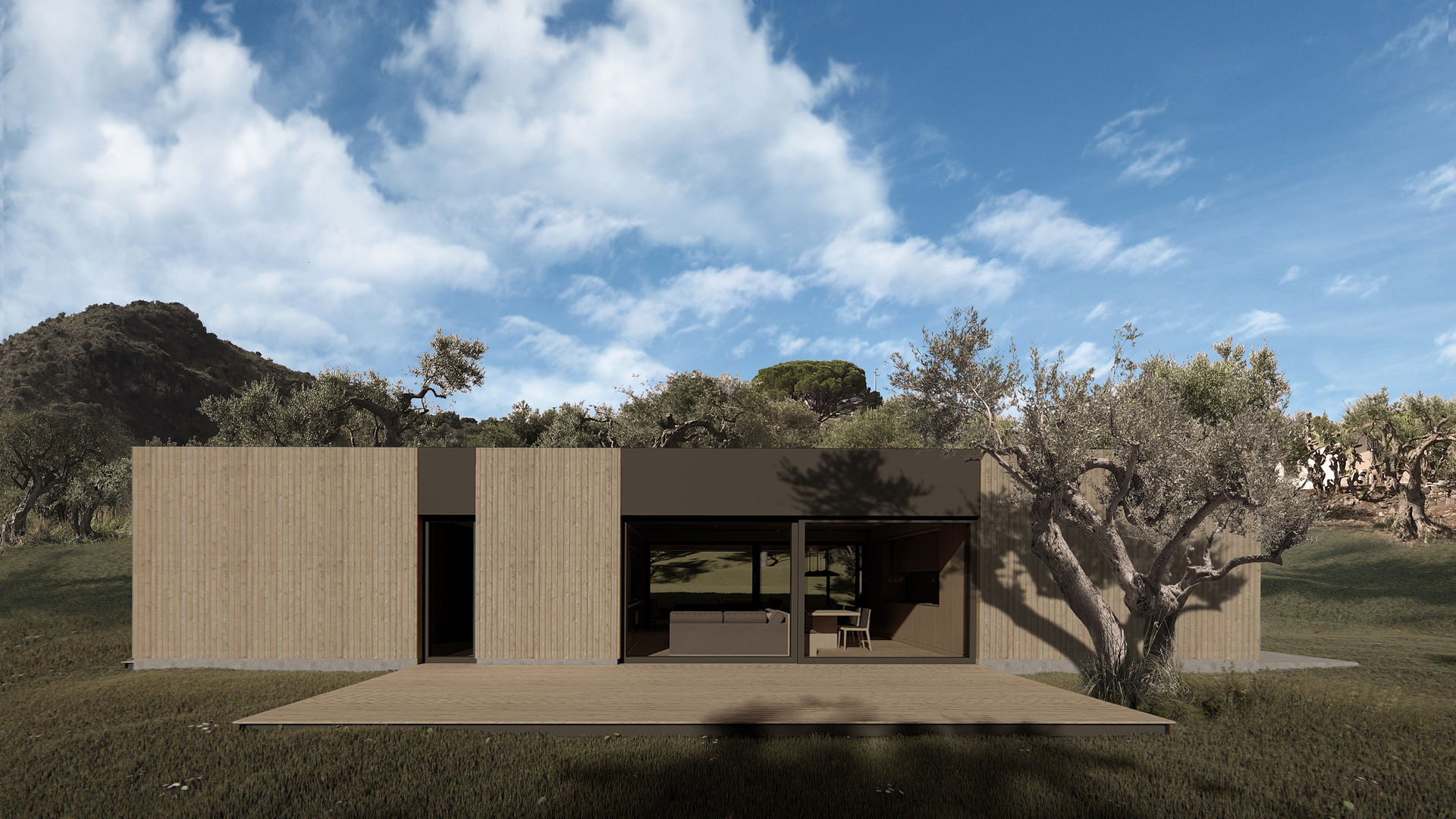 Wooden house ALESSIO LO BELLO ARCHITETTO a Palermo Rumah kayu Kayu Wood effect building envelope, Sicilian villa, Italian design, country house, wooden house