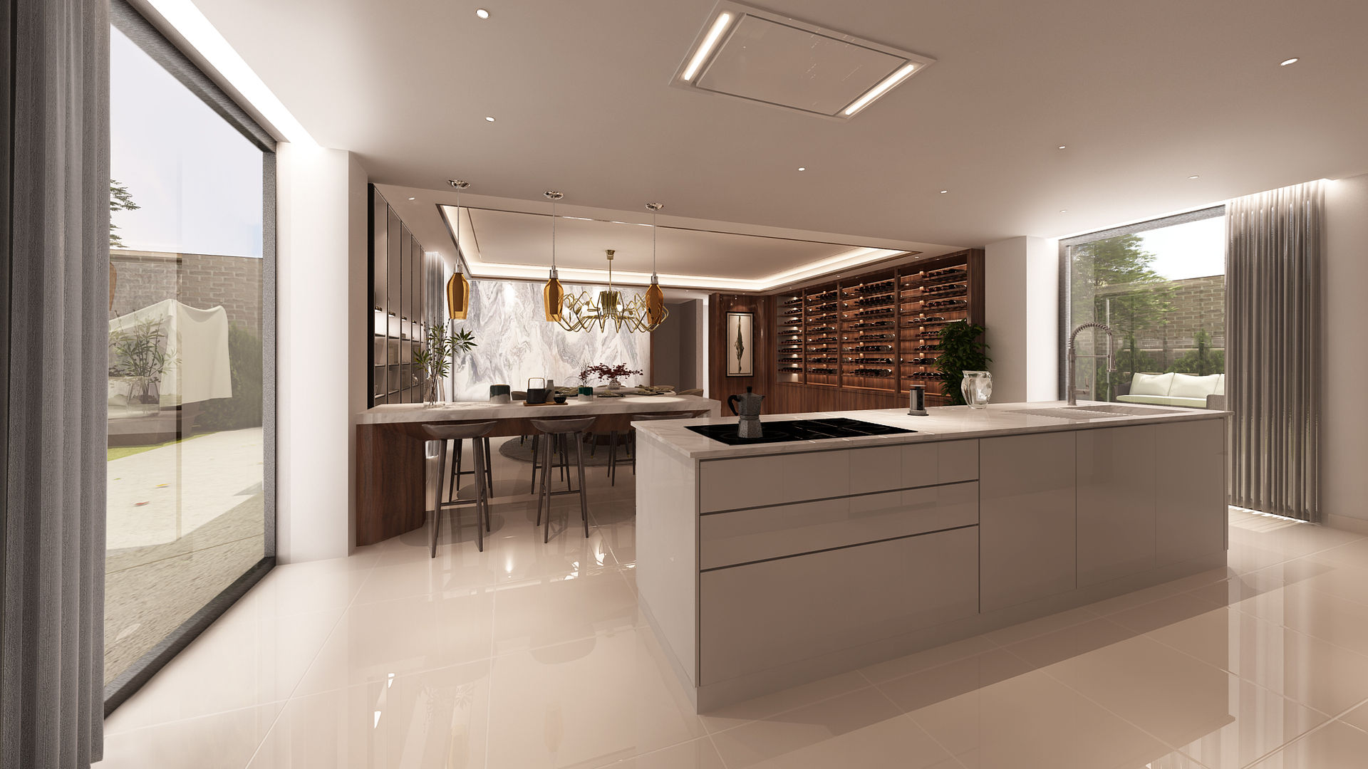 Projecto 3D -Cozinha e Sala de Jantar - Braga, Alpha Details Alpha Details Built-in kitchens