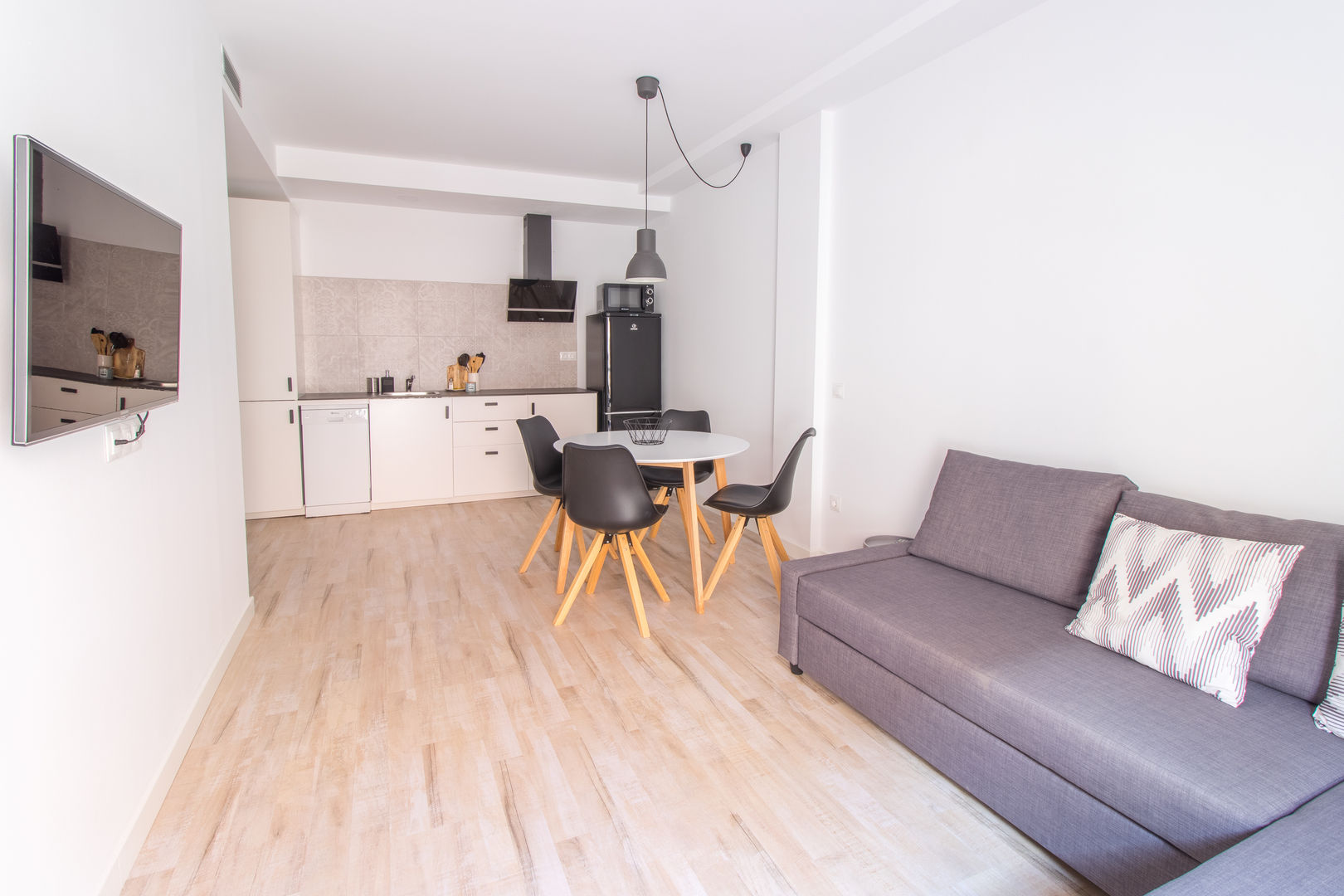 Edificio Plurifamiliar Cambrils, mesquearquitectura mesquearquitectura Scandinavian style living room Wood Wood effect