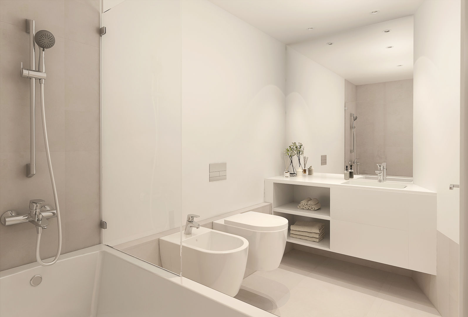 Victor Bastos Apartments, LABviz LABviz Casas de banho modernas arcvhviz,3D,CGI