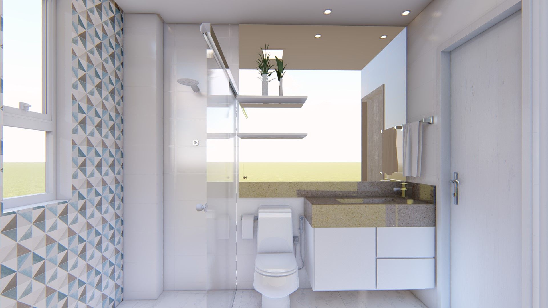 Apartamento Moderno, Fark Fark Modern bathroom Granite