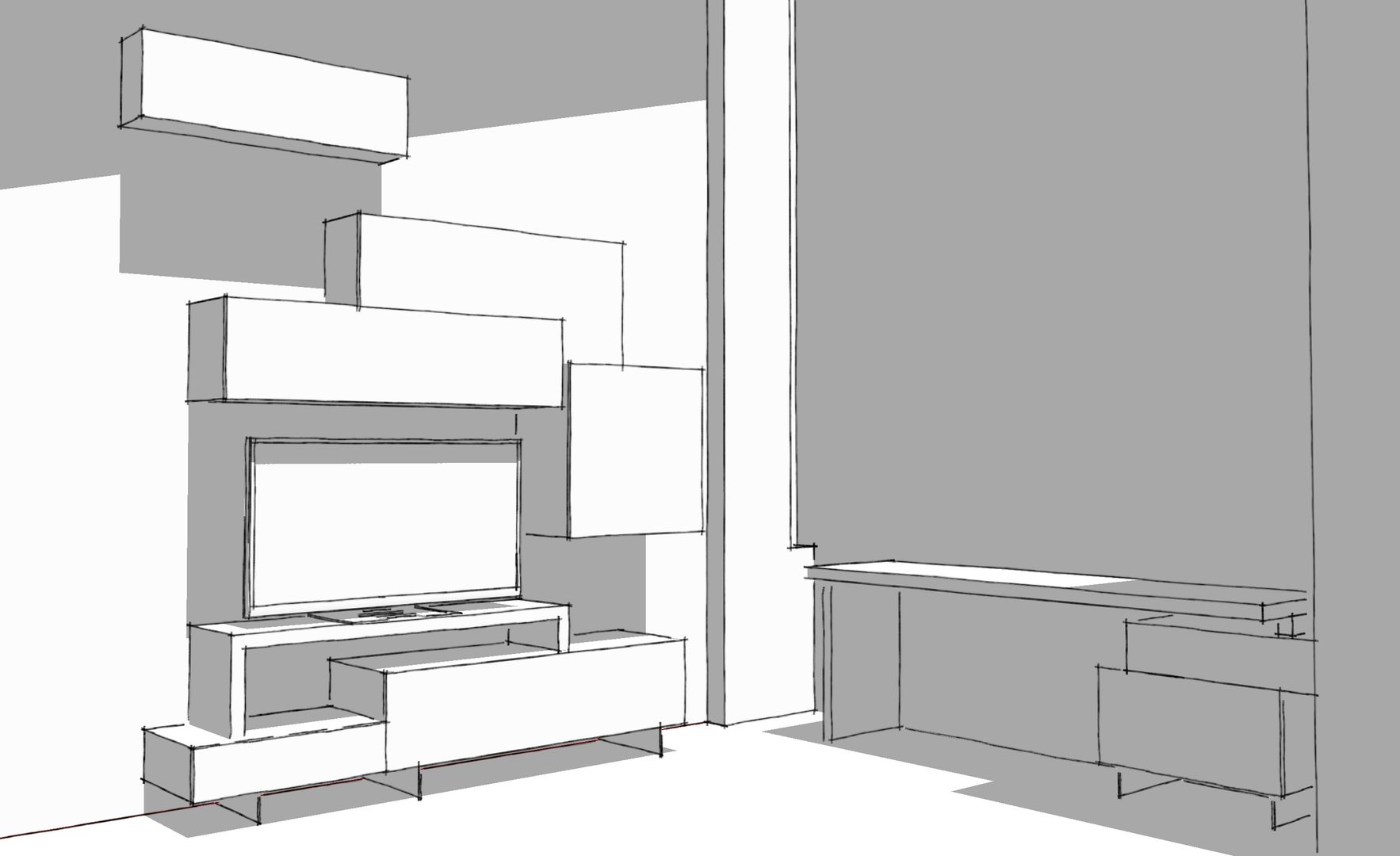 Un soggiorno moderno con angolo studio, Idea Stile Idea Stile Ruang Keluarga Modern Parket Multicolored