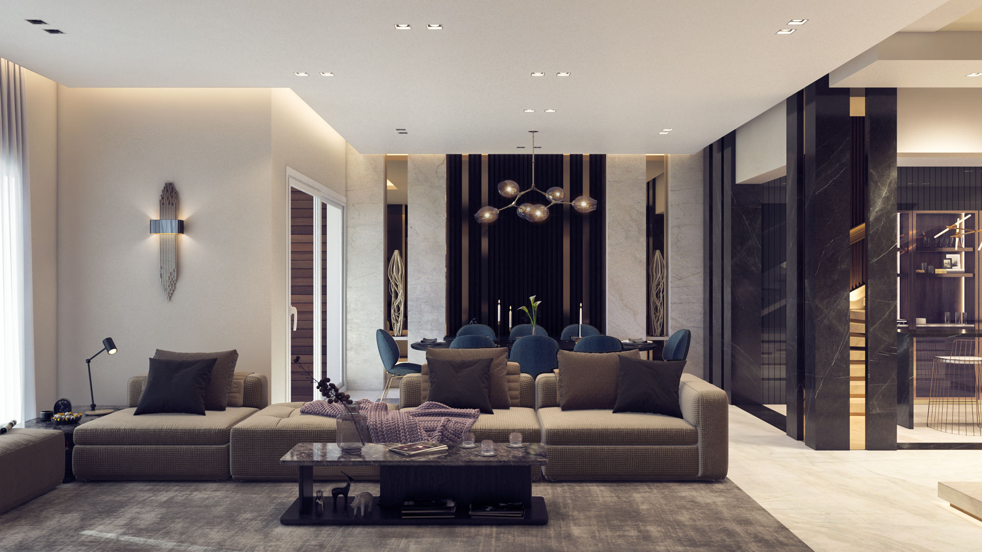 Palm Valley l Residential Project , ICONIC DESIGN STUDIO ICONIC DESIGN STUDIO غرفة المعيشة