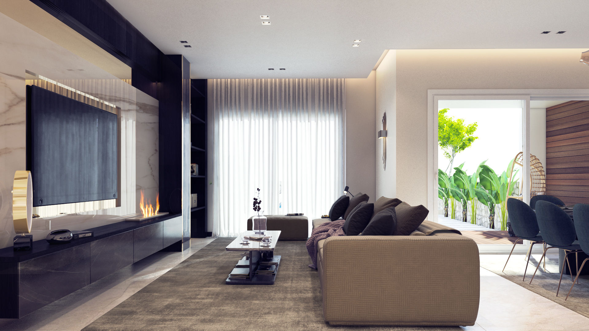 Living Room ICONIC DESIGN STUDIO 现代客厅設計點子、靈感 & 圖片
