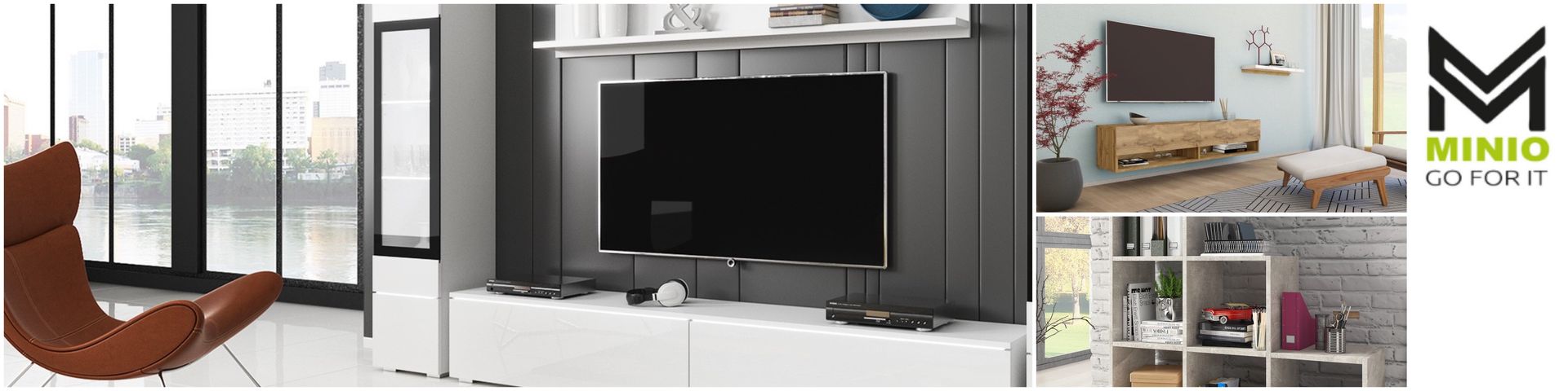 Meblościanki do salonu, Meble Minio Meble Minio Modern living room TV stands & cabinets