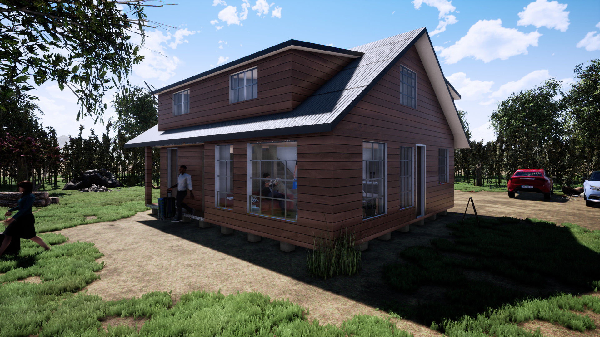 Cabaña Hostal RDL, sur de Chile, CR.3D Modeling & Rendering CR.3D Modeling & Rendering منزل بنغالي خشب Wood effect